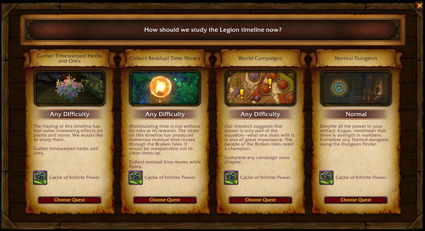Infinite Research quest board