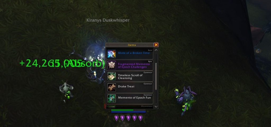 Heroic World Tier loot screen showing extra Fragmented Memento